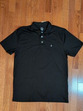 Volcom Men's Middler Polo Short Sleeve Shirt Size L Black New with Tags